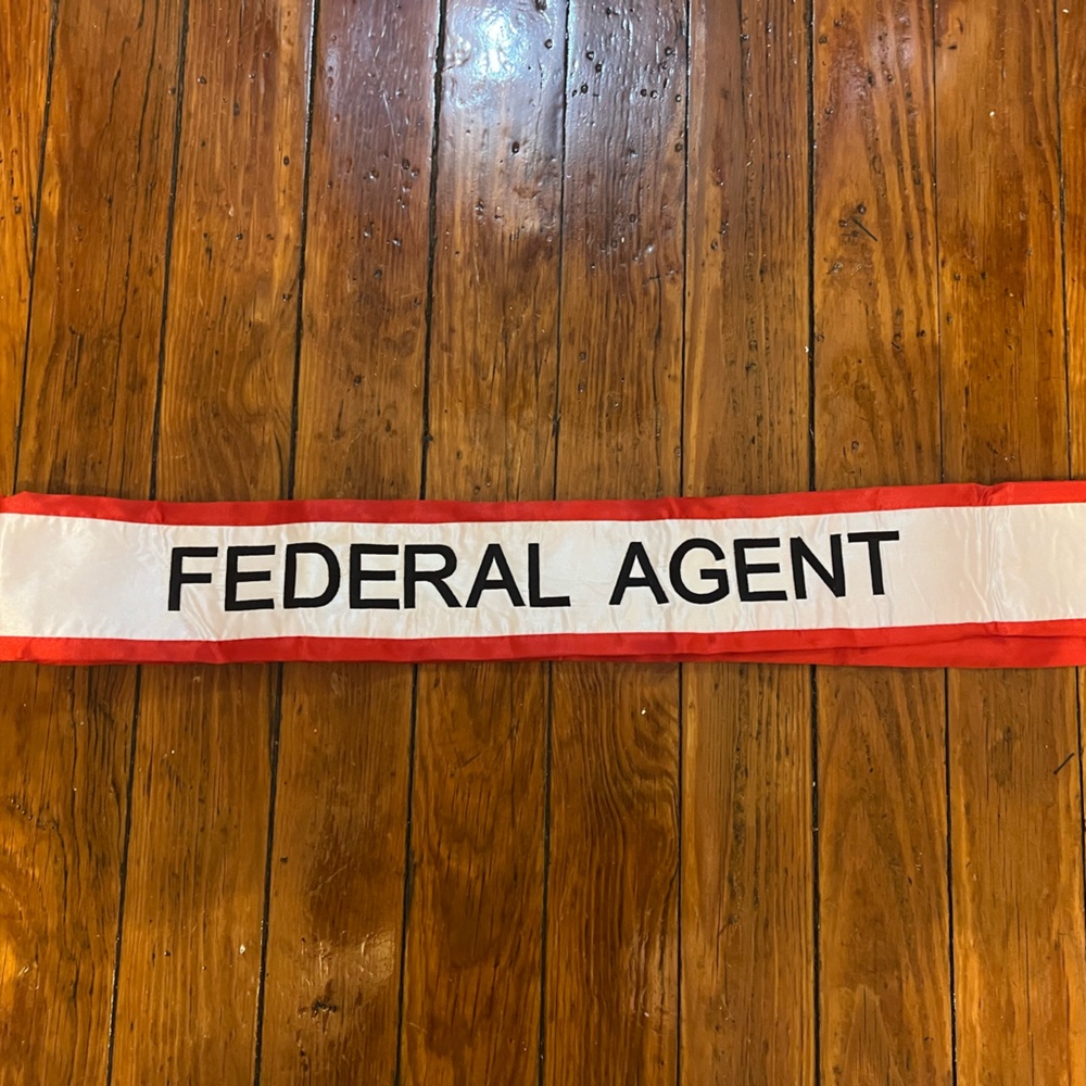 Red and White 'Federal Agent' Sash